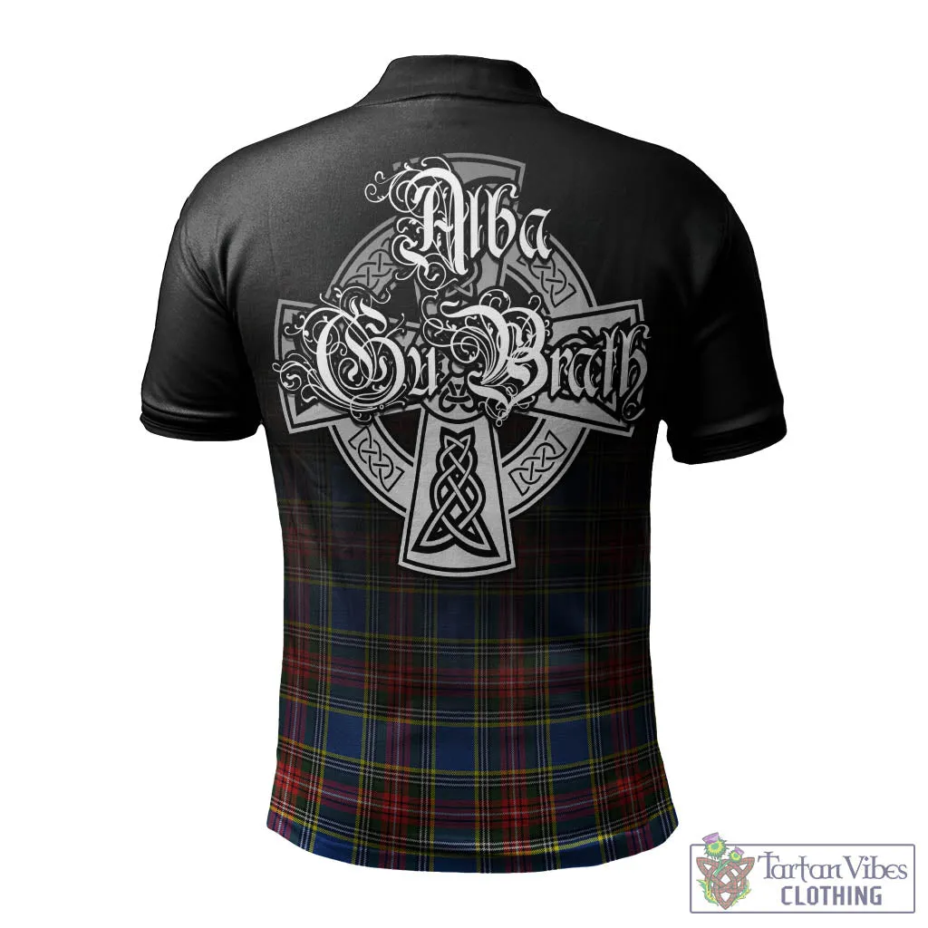 Bethune Tartan Polo Shirt Featuring Alba Gu Brath Family Crest Celtic Inspired