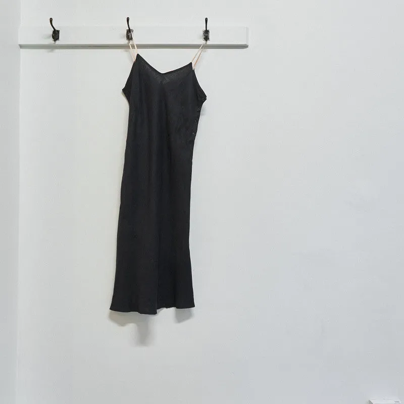 Bias cut linen slip dress