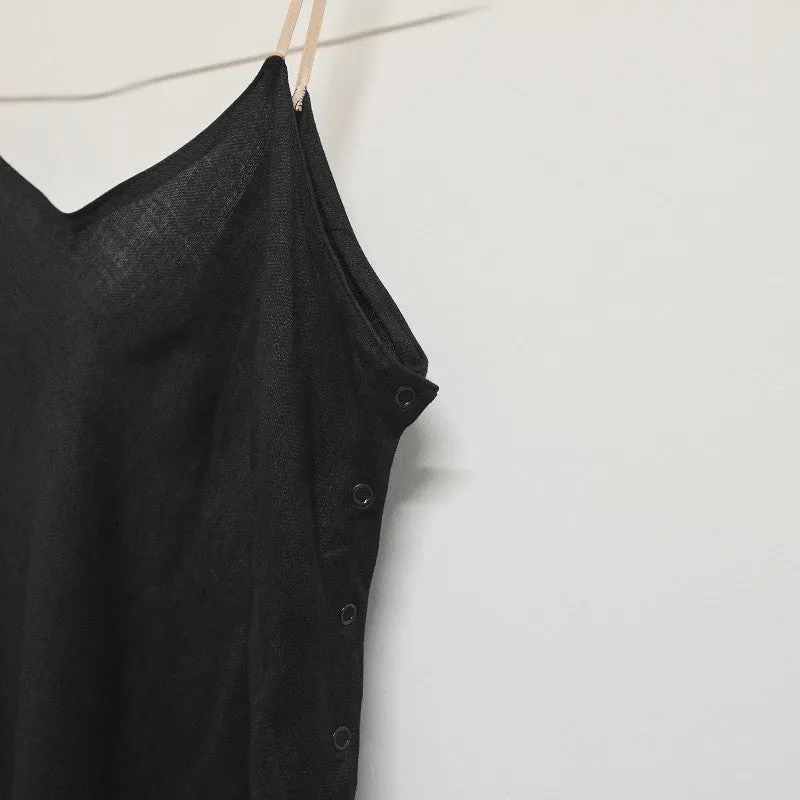 Bias cut linen slip dress