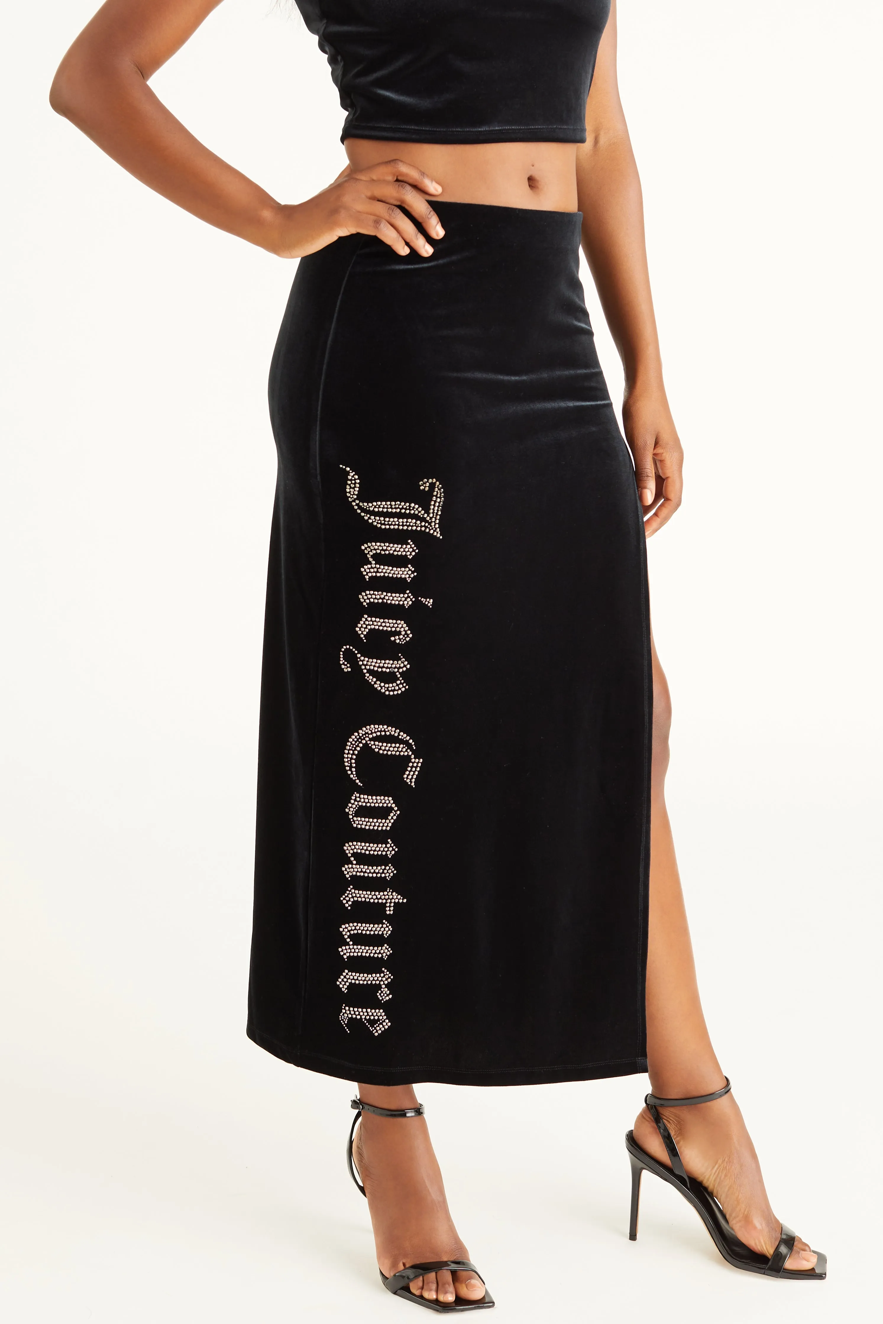 Big Bling Velour Maxi Skirt