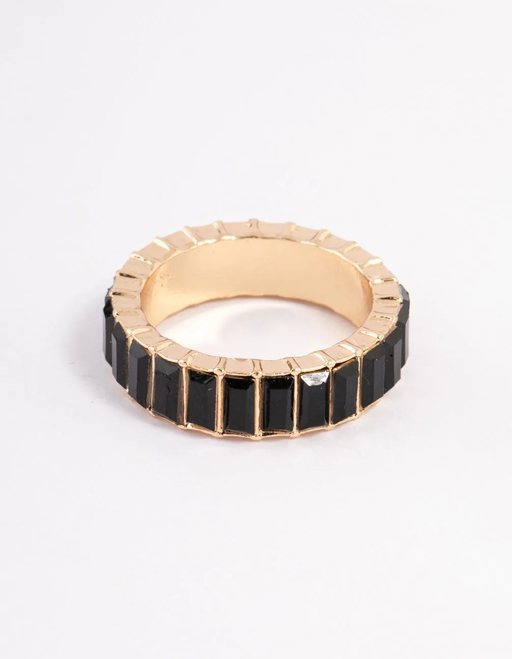 Black Baguette Band Ring