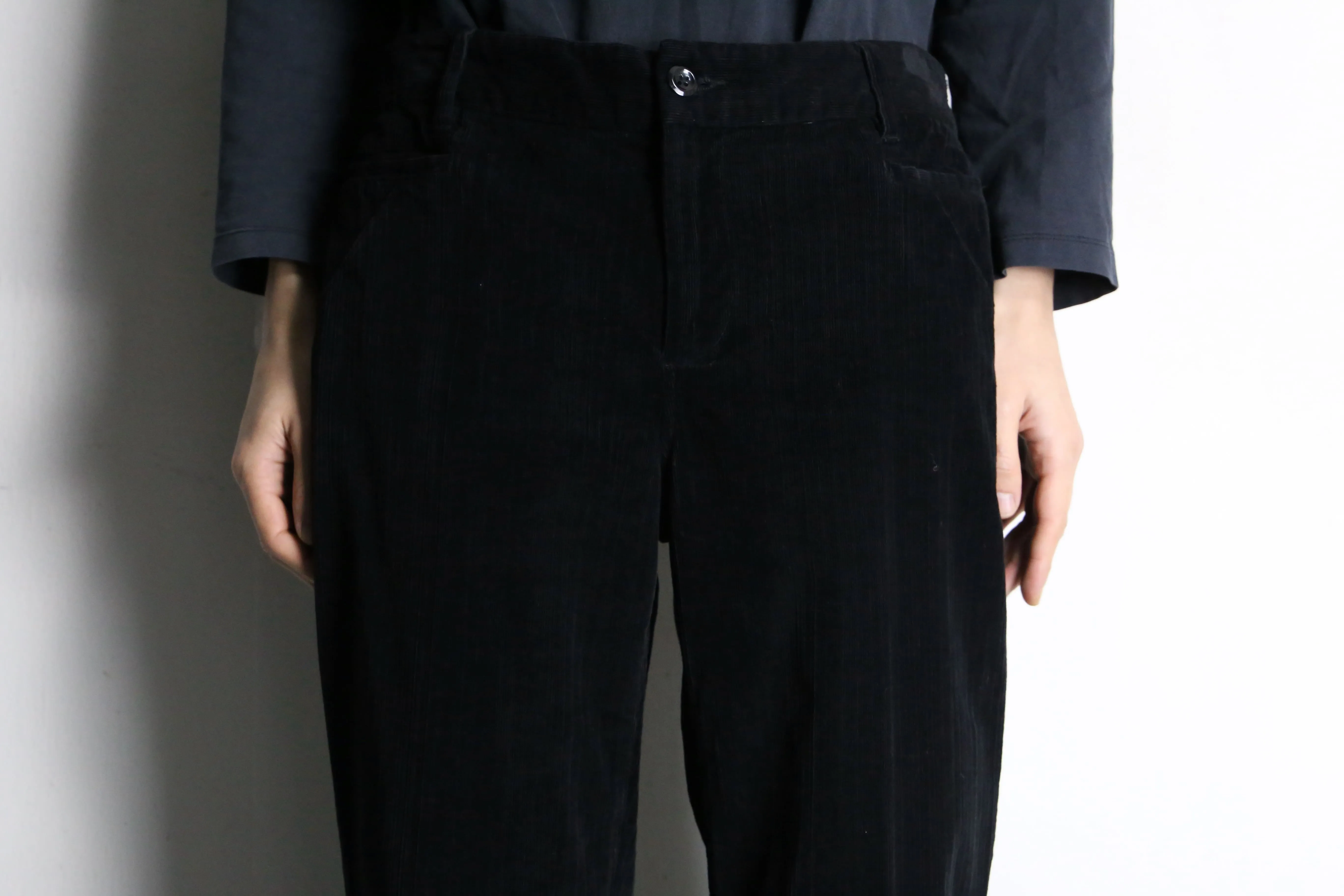 black color  corduroy straight pants