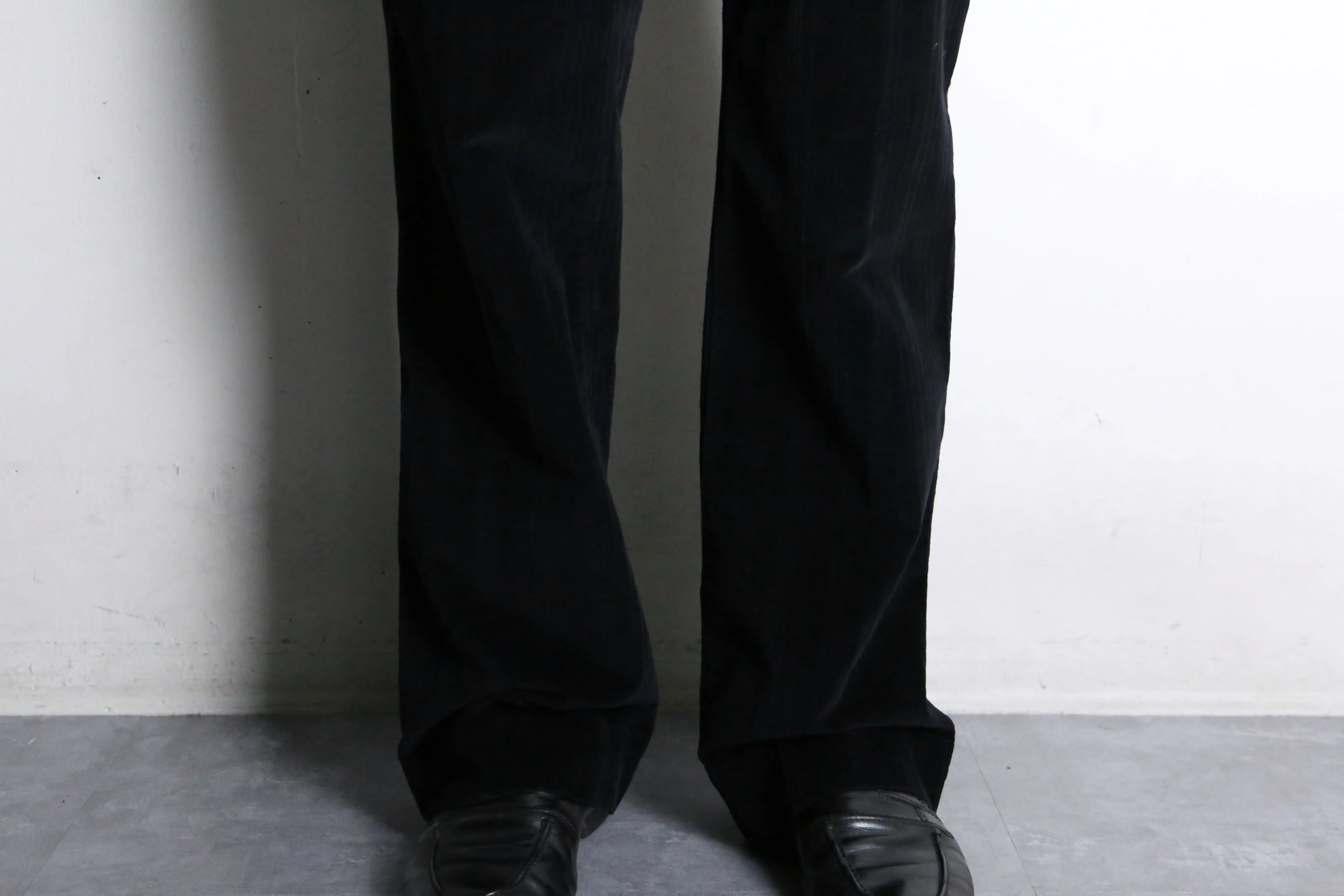 black color  corduroy straight pants