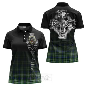 Blackadder Tartan Women's Polo Shirt Featuring Alba Gu Brath Family Crest Celtic Inspired