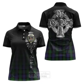 Blair Tartan Women's Polo Shirt Featuring Alba Gu Brath Family Crest Celtic Inspired