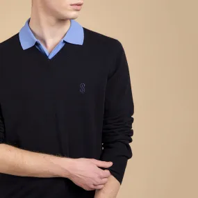 Blue cashmere sweater Man