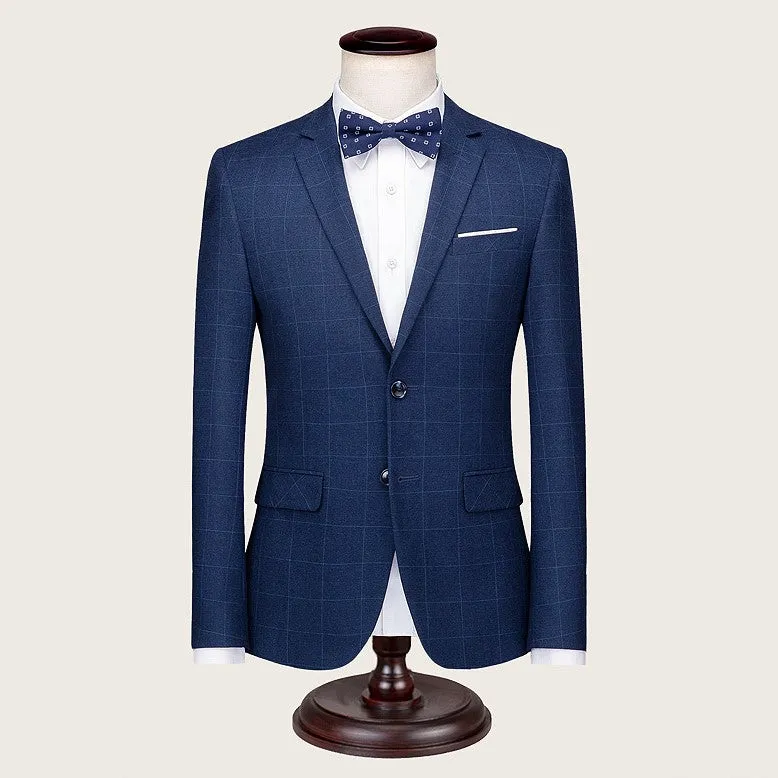 Blue Check Pattern Blazer