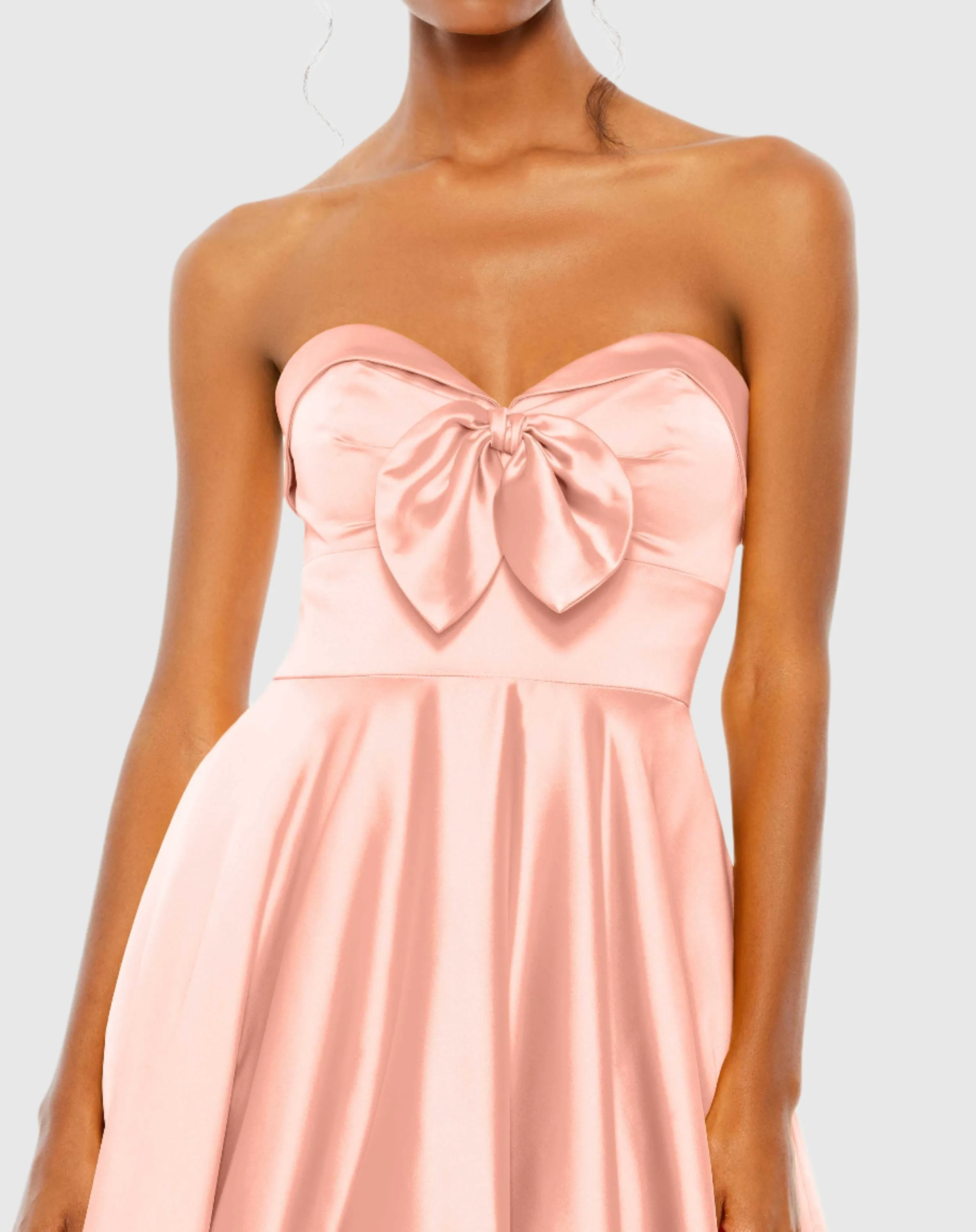 Bow Sweetheart Strapless A Line Gown