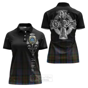 Bowie Tartan Women's Polo Shirt Featuring Alba Gu Brath Family Crest Celtic Inspired