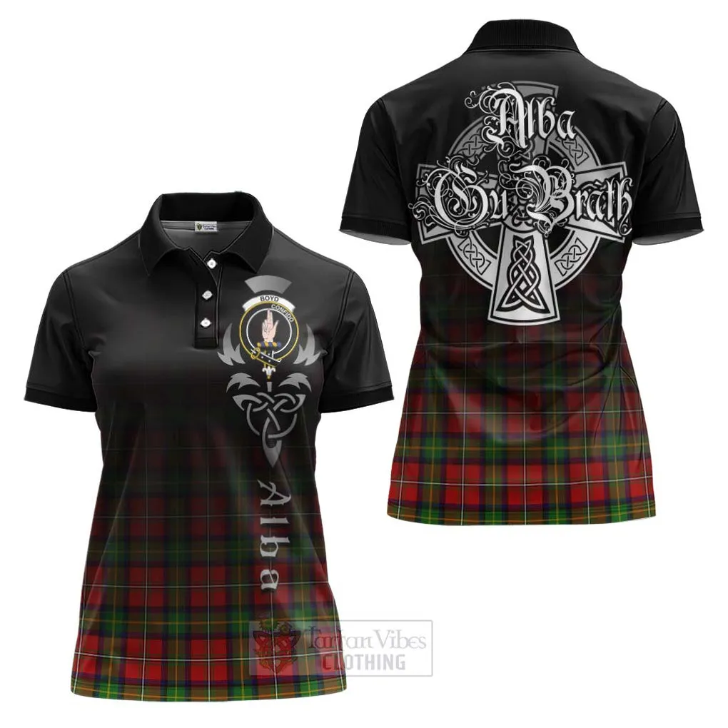 Boyd Tartan Women's Polo Shirt Featuring Alba Gu Brath Family Crest Celtic Inspired