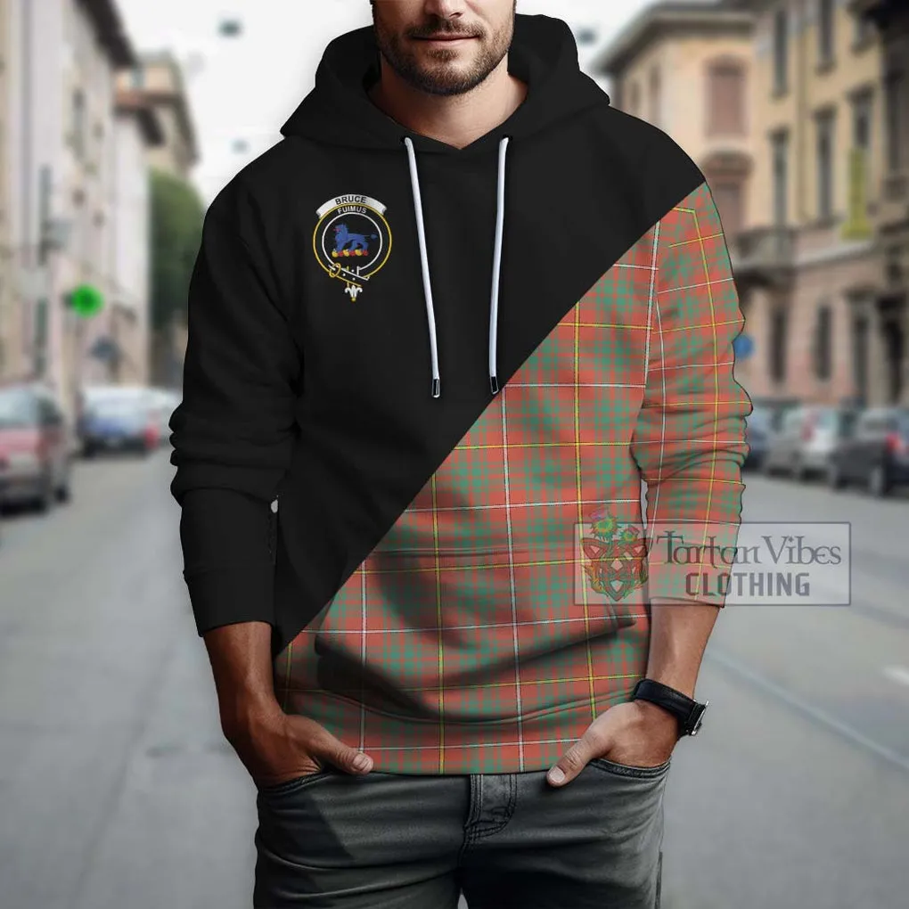 Bruce Ancient Tartan Hoodie with Family Crest and Military Logo Style