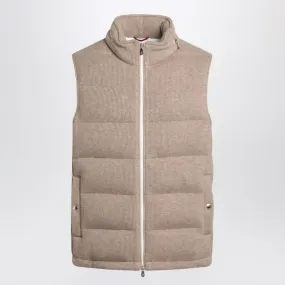 BRUNELLO CUCINELLI Men's Cashmere Padded Gilet with Removable Hood