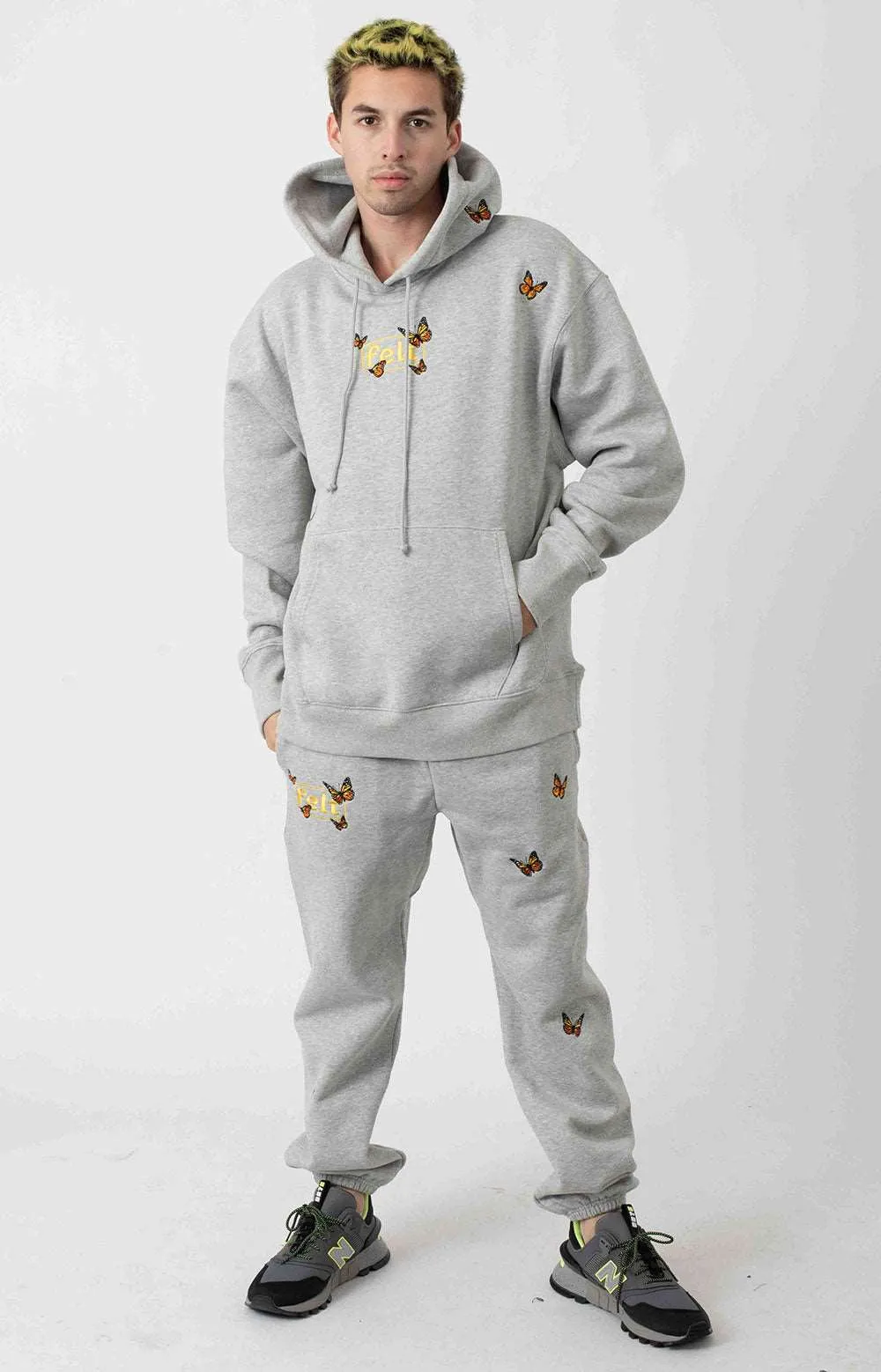 Butterfly Fleece Sweatpants - Heather Grey