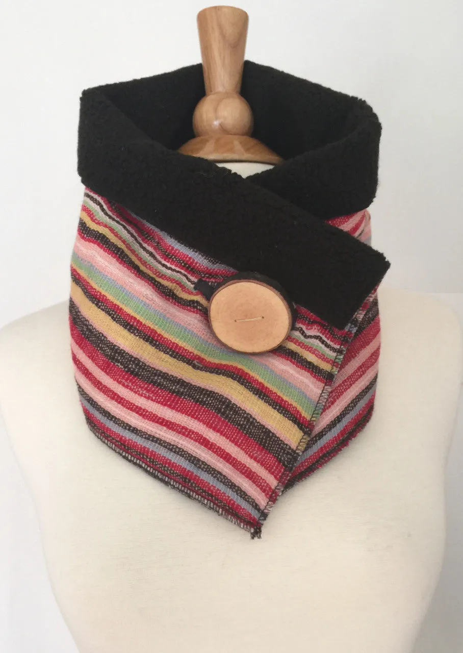 Candy Stripe UpCycled Neckwarmer One-of-a-Kind