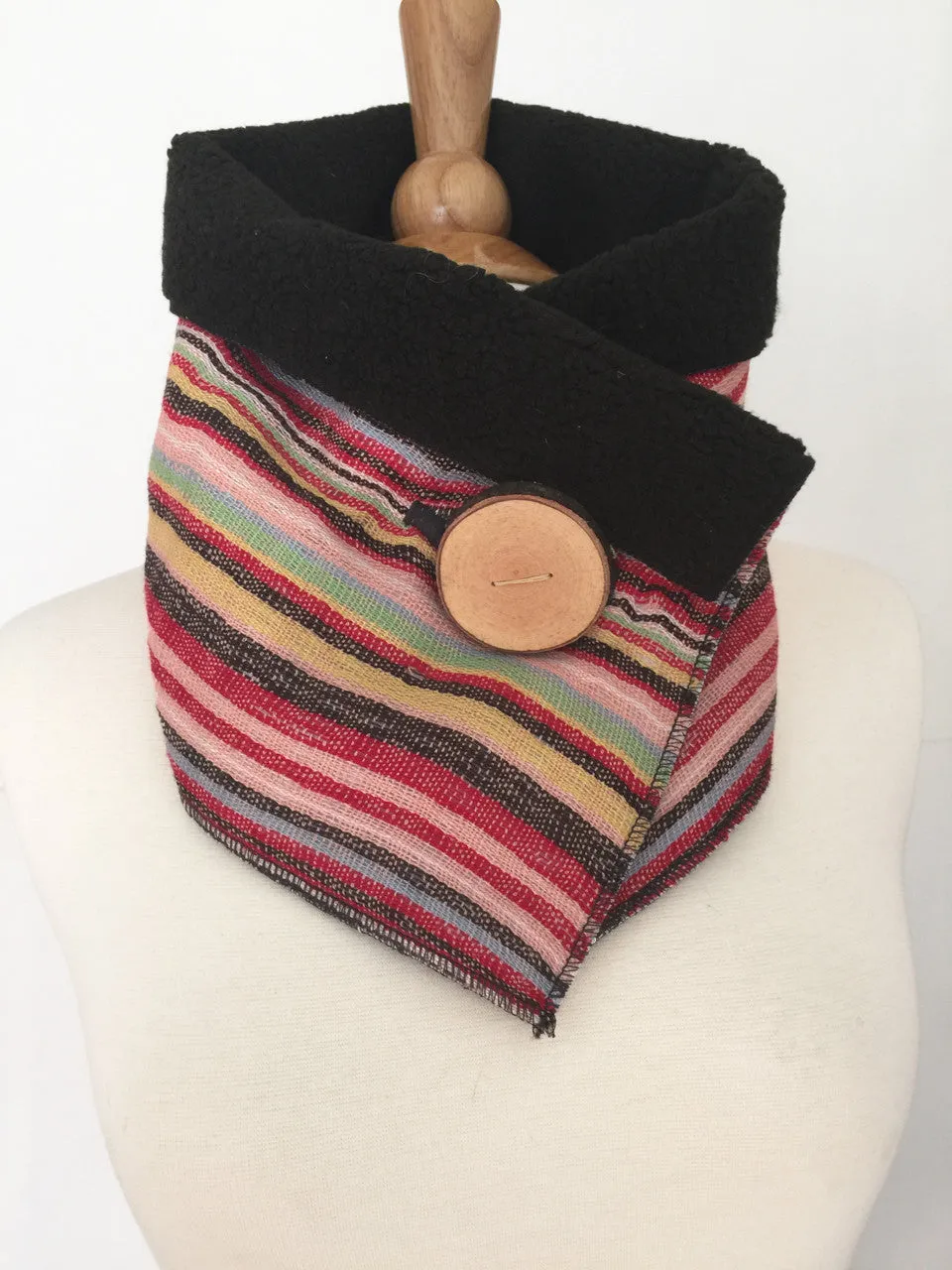 Candy Stripe UpCycled Neckwarmer One-of-a-Kind