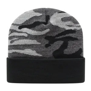 Cap America RKUC12 Urban Camouflage Knit Cap with Solid Color Cuff