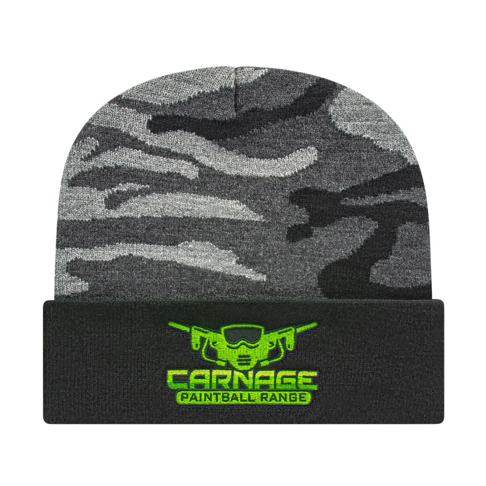 Cap America RKUC12 Urban Camouflage Knit Cap with Solid Color Cuff