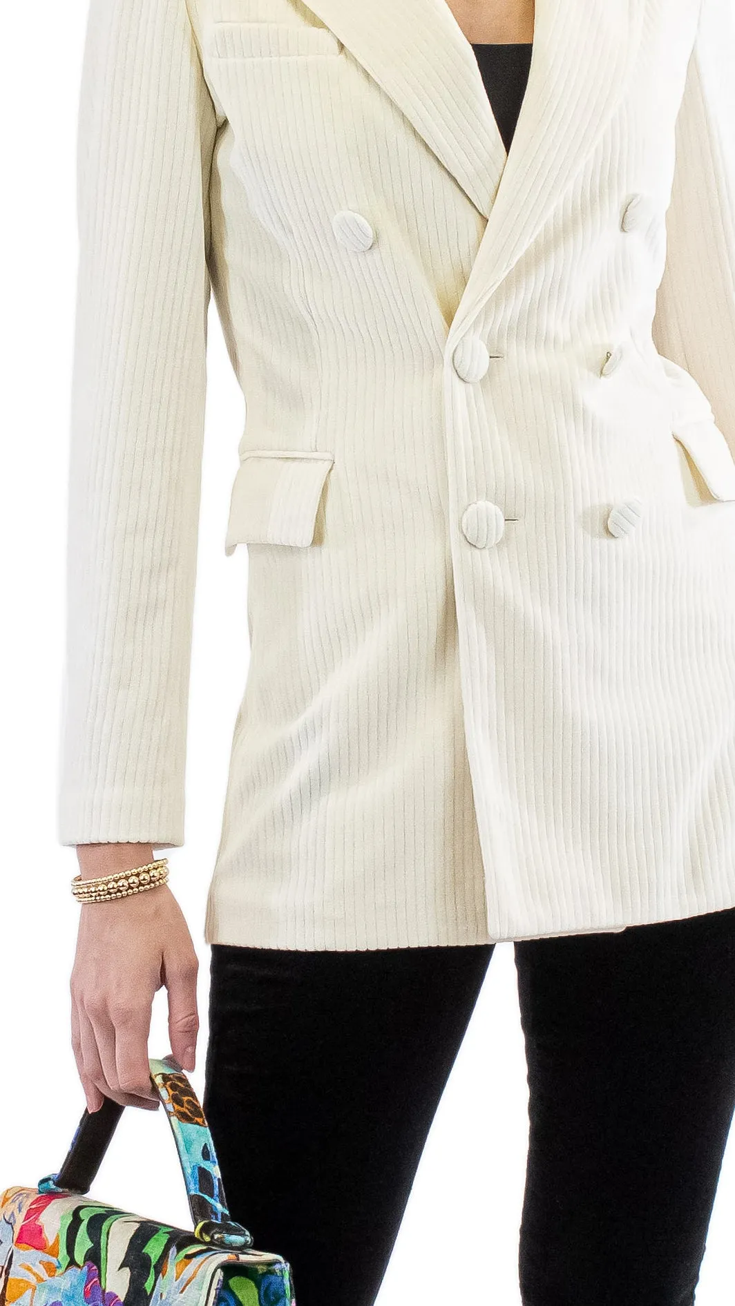 Cappottino Corduroy Blazer - Cream