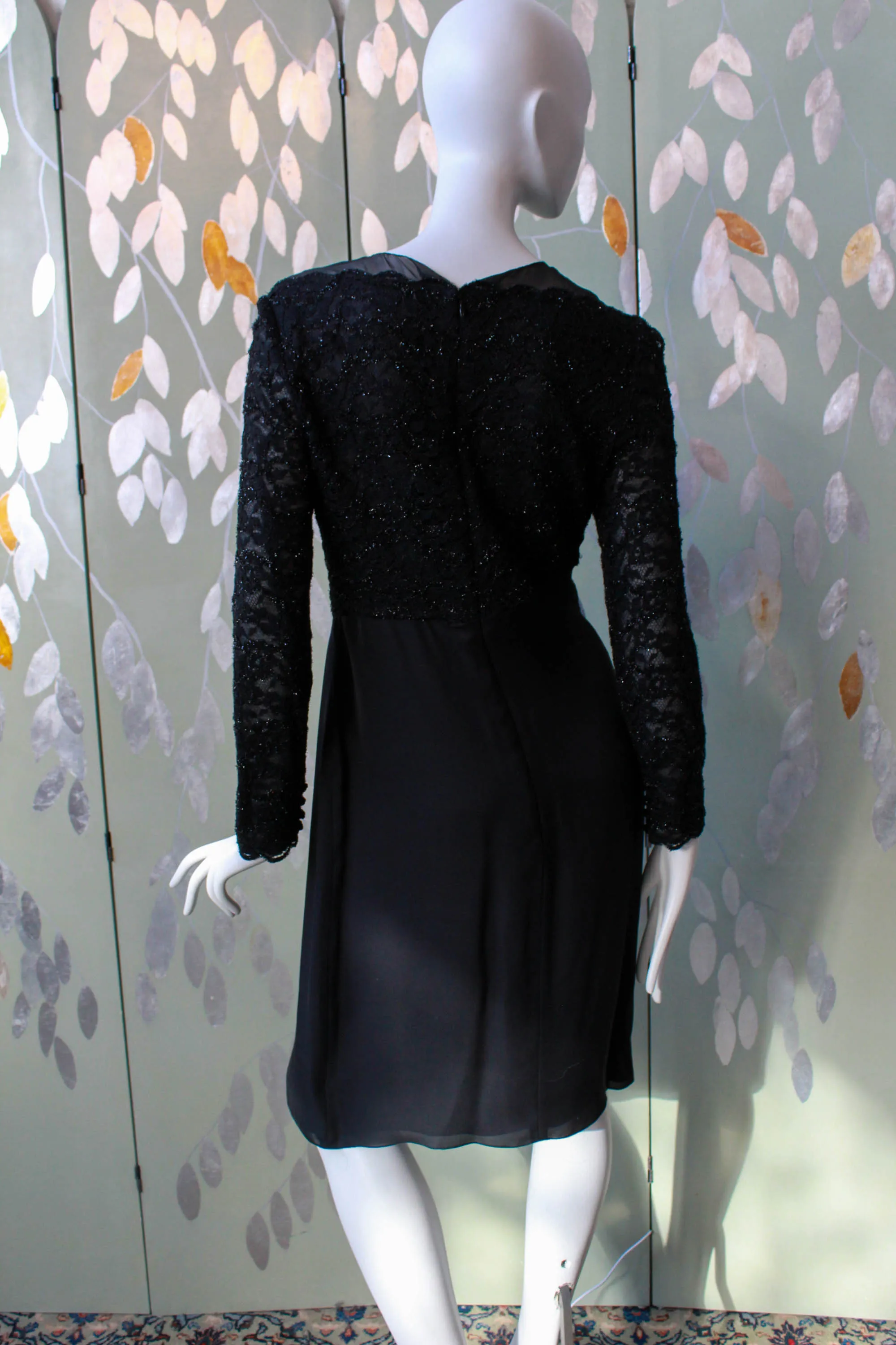 Carolina Herrera Black Lace Dress, Small