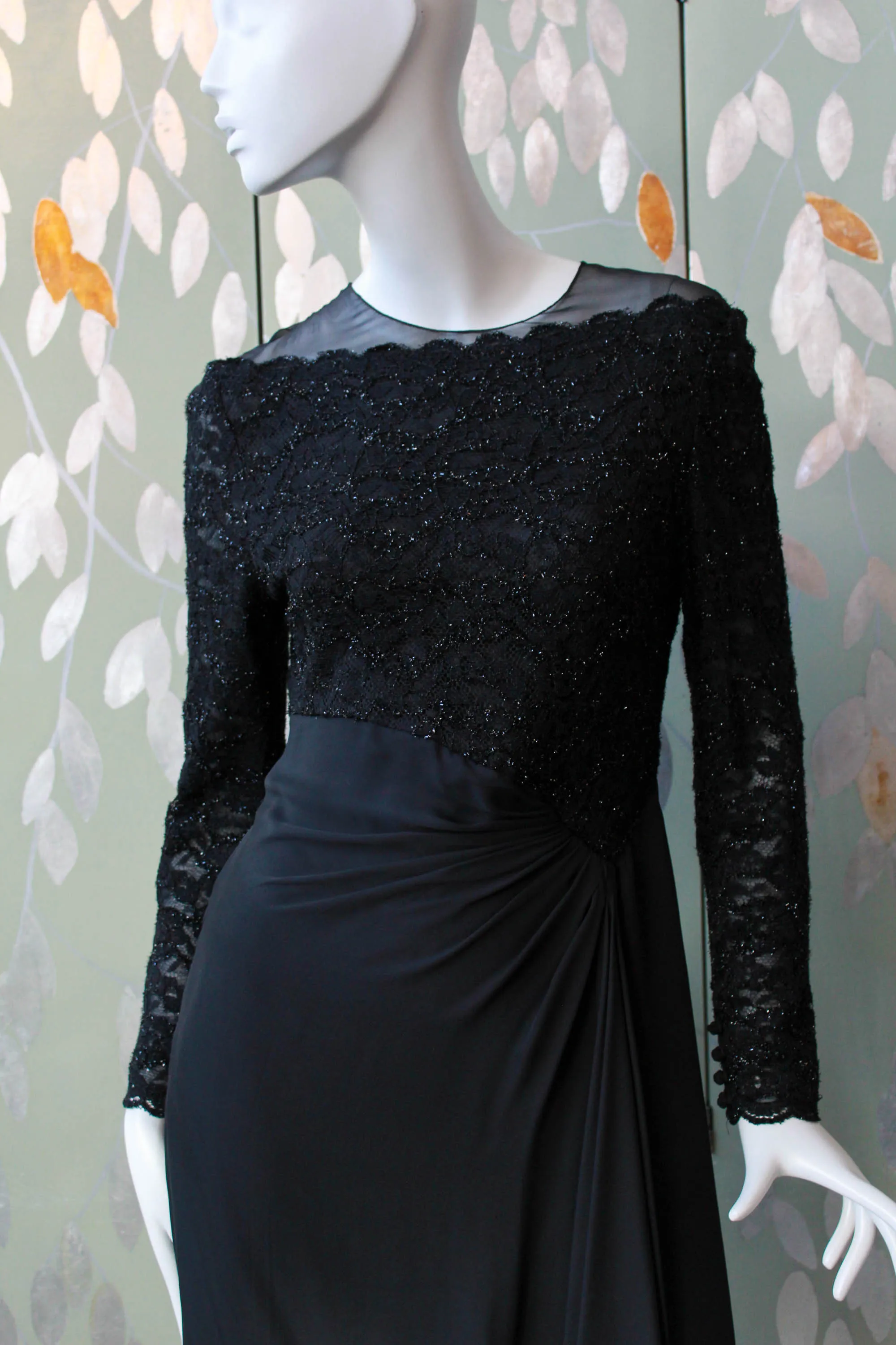 Carolina Herrera Black Lace Dress, Small