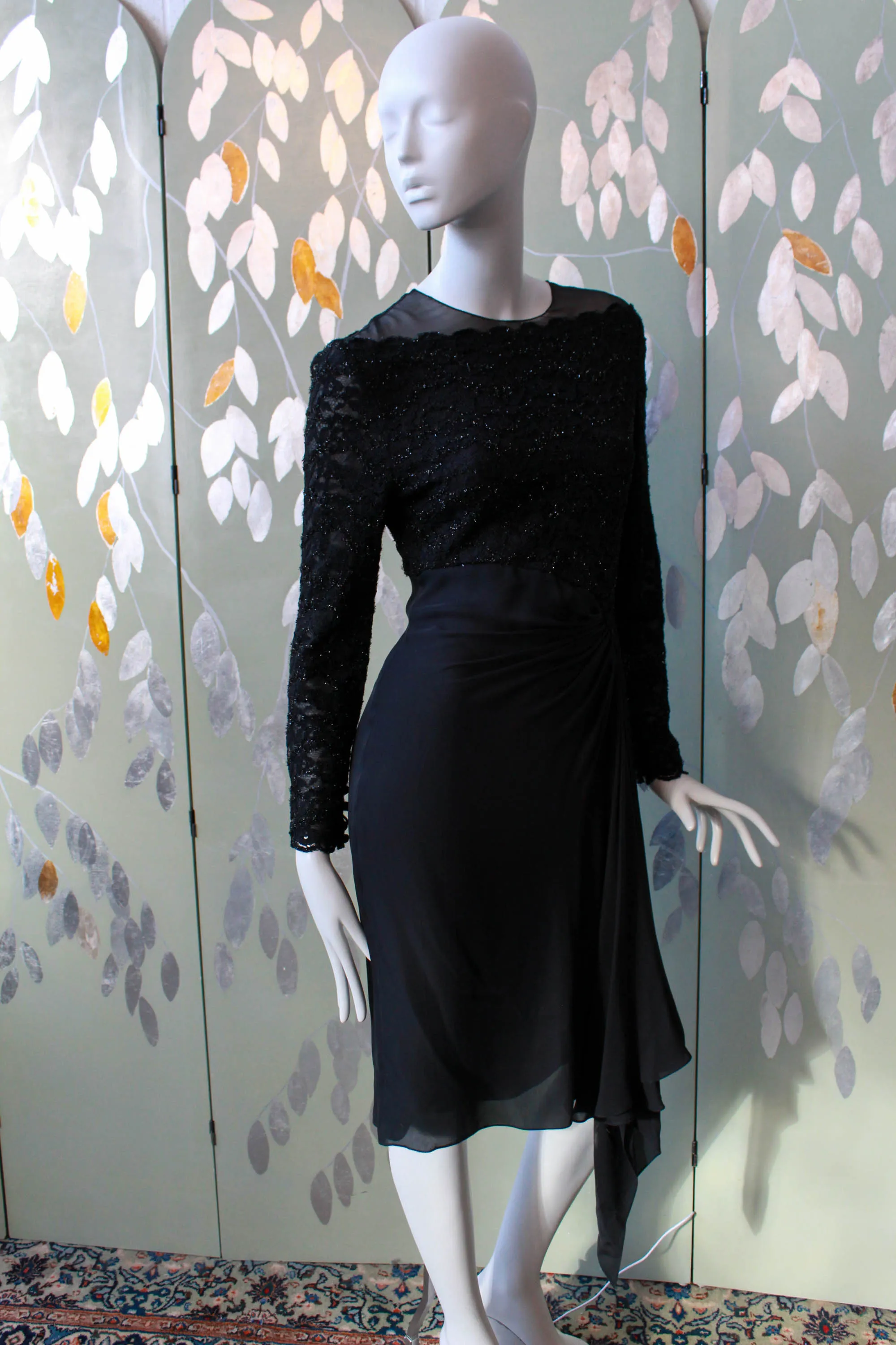 Carolina Herrera Black Lace Dress, Small