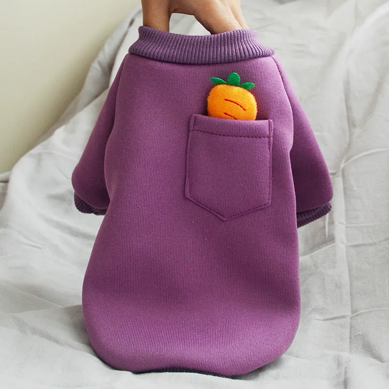 Carrot Dog Sweater with Pocket