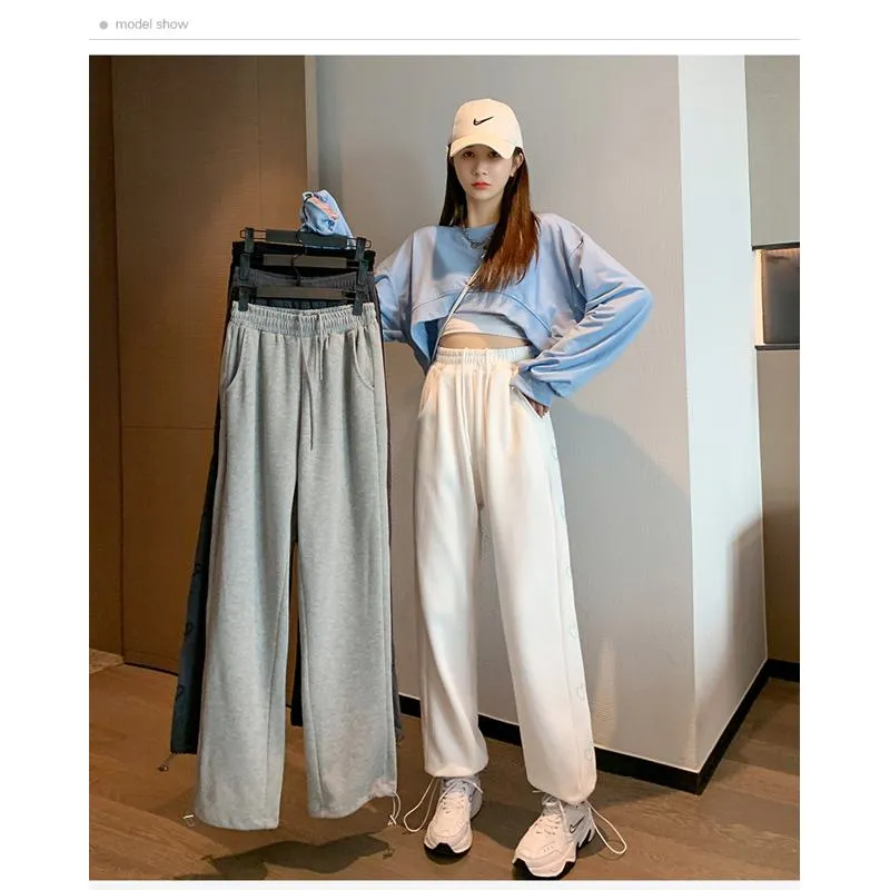 Casual Neutral Banana Plus Sports Loose Fit Sweatpants