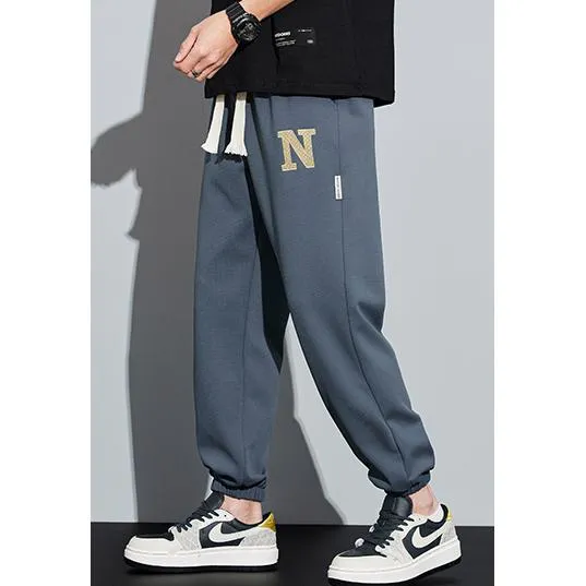 Casual Tapered Knitted Letter Sweatpant