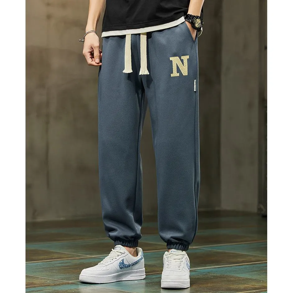 Casual Tapered Knitted Letter Sweatpant