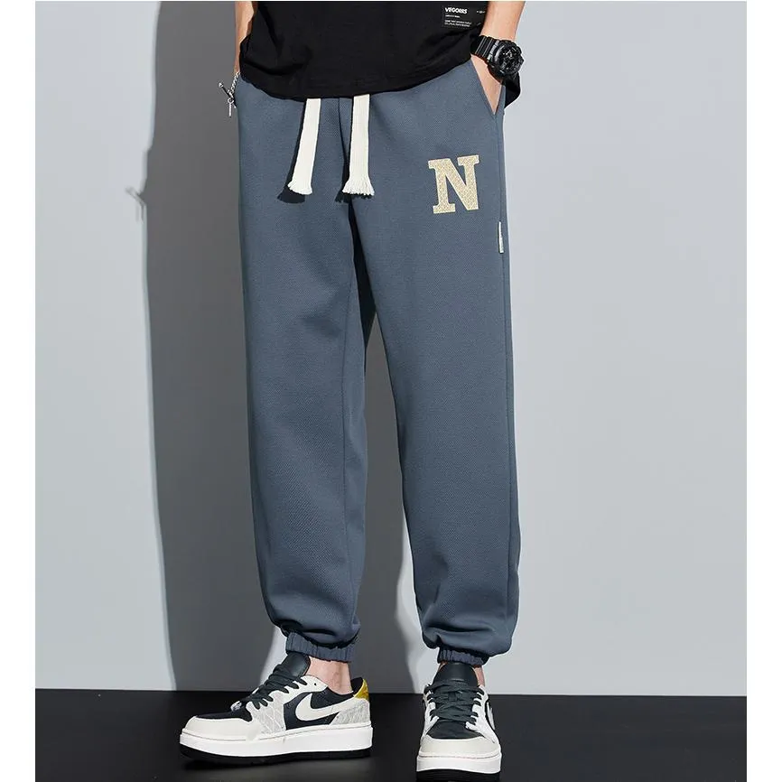 Casual Tapered Knitted Letter Sweatpant