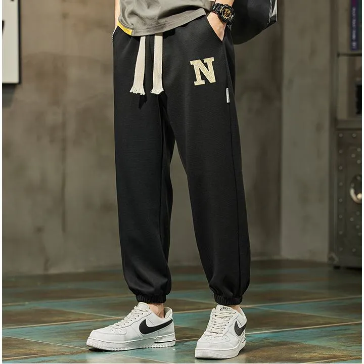 Casual Tapered Knitted Letter Sweatpant