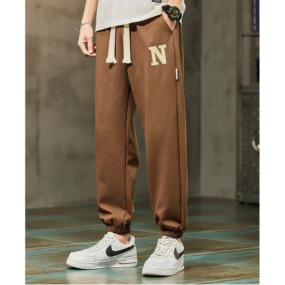 Casual Tapered Knitted Letter Sweatpant