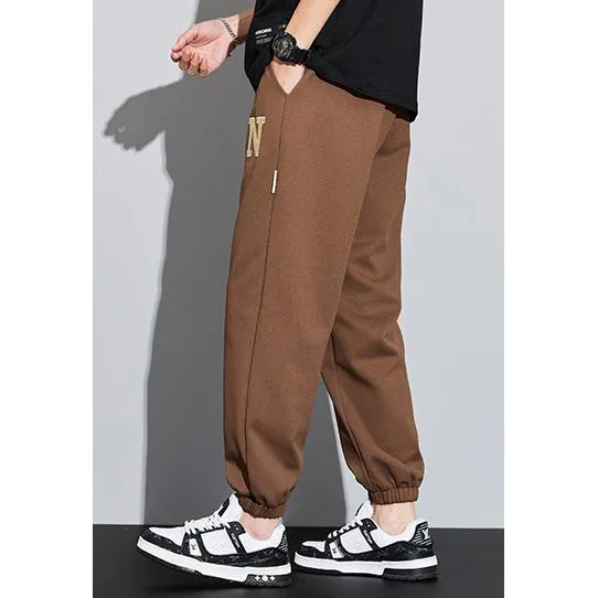 Casual Tapered Knitted Letter Sweatpant