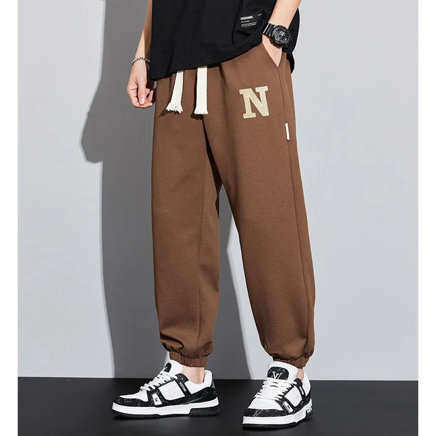 Casual Tapered Knitted Letter Sweatpant