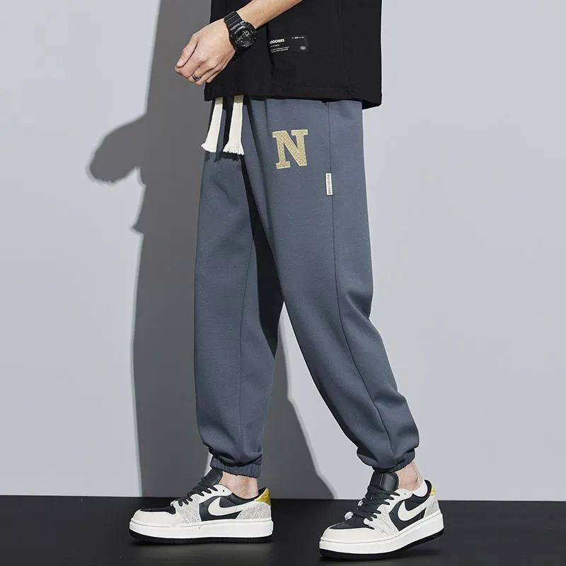 Casual Tapered Knitted Letter Sweatpant