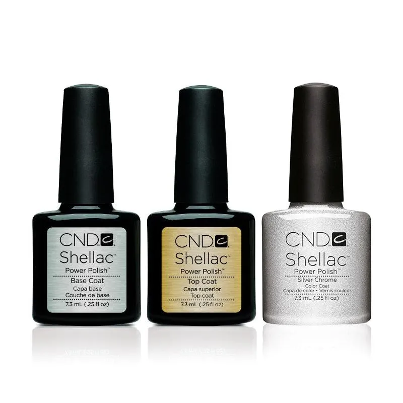 CND - Shellac Combo - Base, Top & Silver Chrome