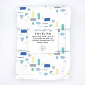 Cool Confetti Stripe Baby Receiving Blanket - Organic Cotton | *25% Off!*