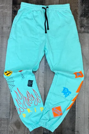 Cooper 9- “flame on drip” sweatpants (mint)