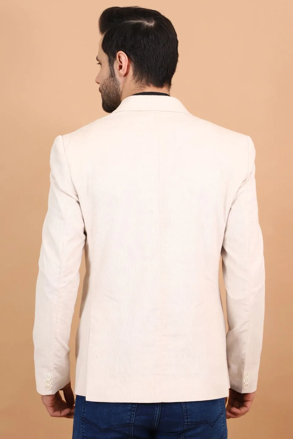 Corduroy Cotton Off-White Blazer