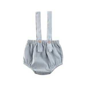 CORDUROY SUSPENDER BLOOMERS - Grey Blue