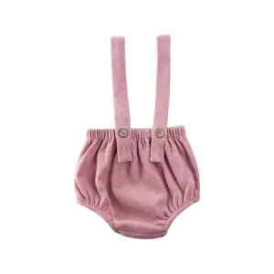 CORDUROY SUSPENDER BLOOMERS - Rose Pink