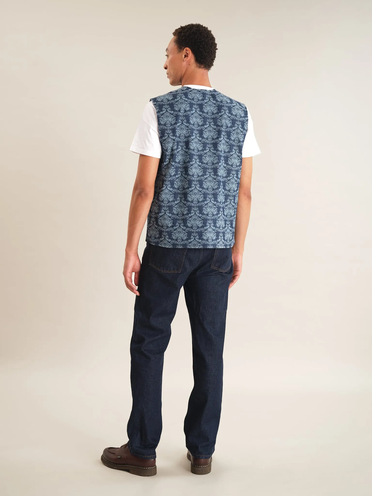 Denim Jacquard Cotton Gilet