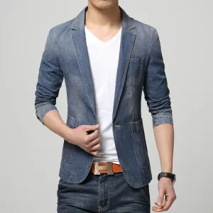 Denim Trendy Jeans Casual Slim Fit Blazer