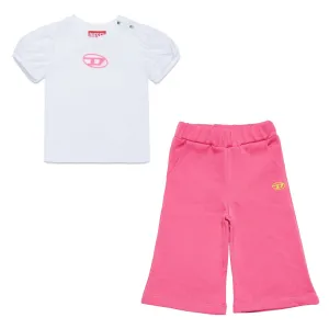 Diesel Baby Girls White & Pink Ensemble