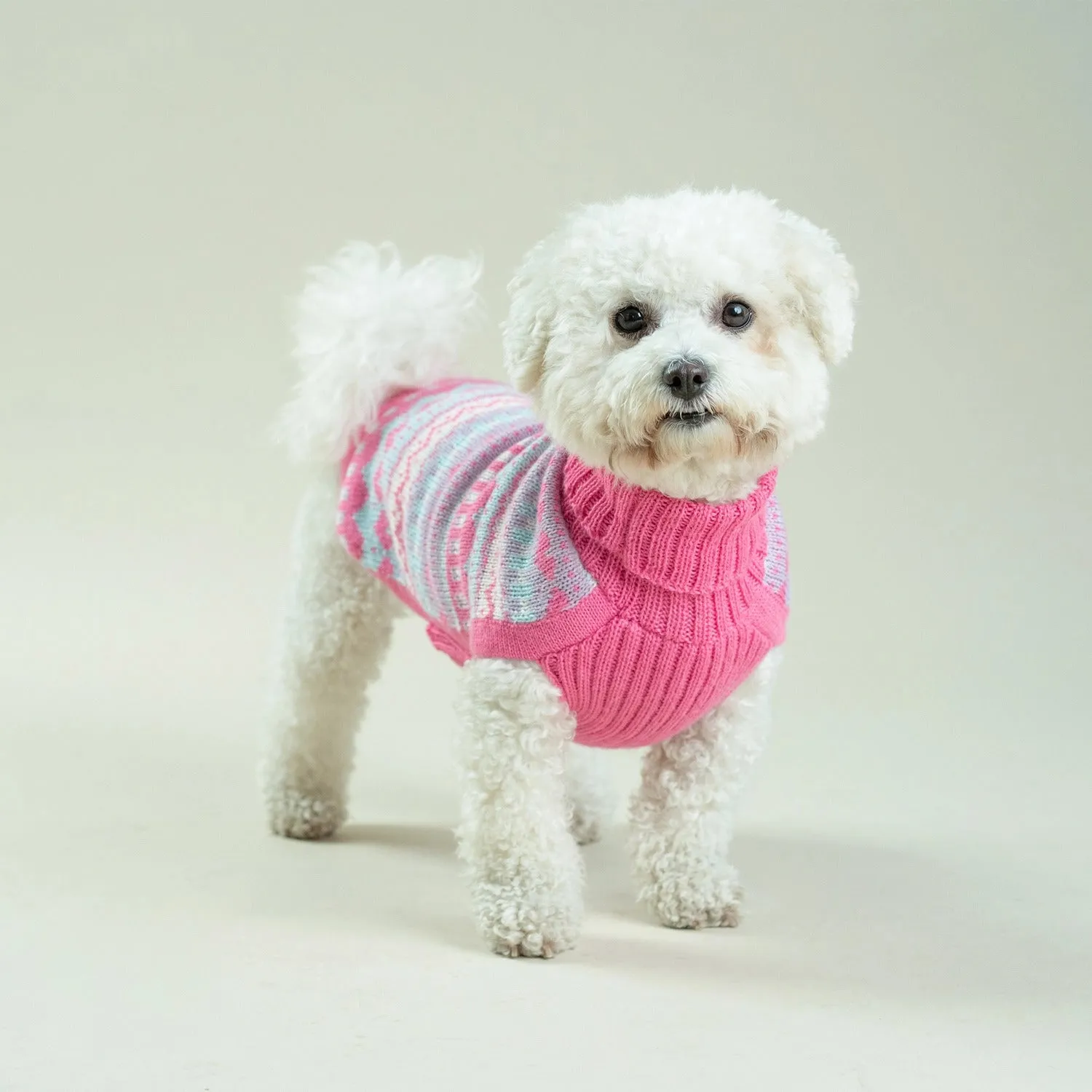 Dog Sweater - Bubble Gum Alpaca Dog Sweater