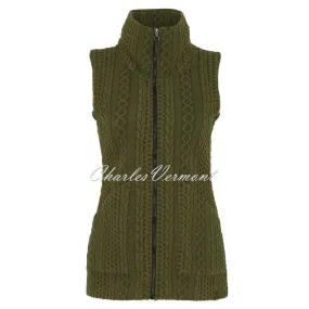 Dolcezza 'Colourful Sporty Chic' Patterned Gilet - Style 74201 (Khaki)