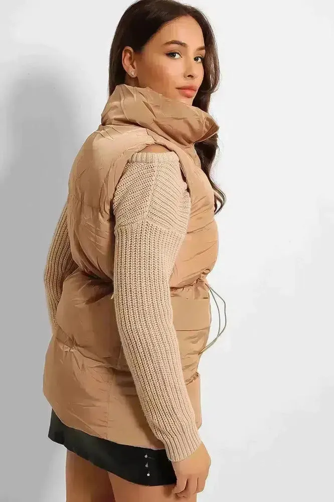 Drawstring Waist Puffer Gilet