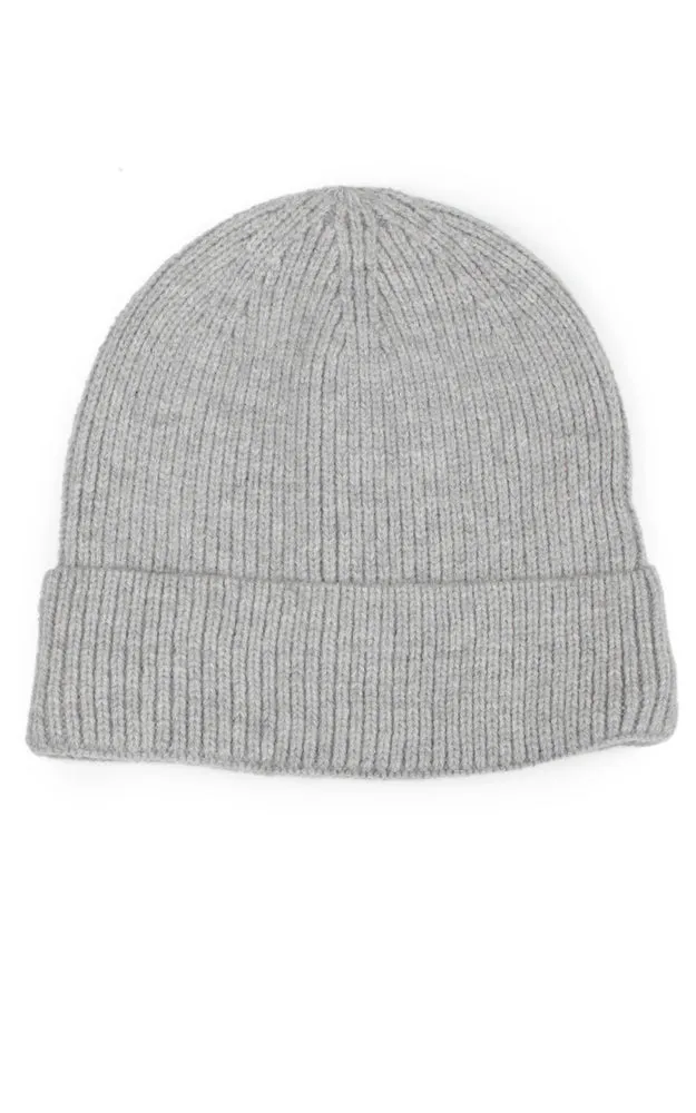 EAHT10436 Solid Ribbed Cuff Knit Beanie Hat