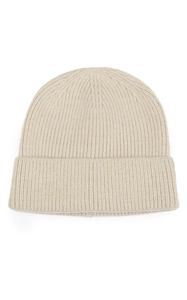 EAHT10436 Solid Ribbed Cuff Knit Beanie Hat