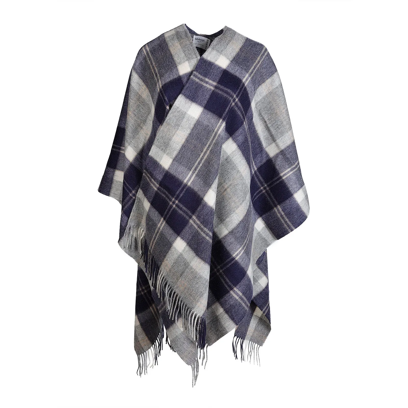 Edinburgh Lambswool Long Tartan Cape  Bannockbane Silver